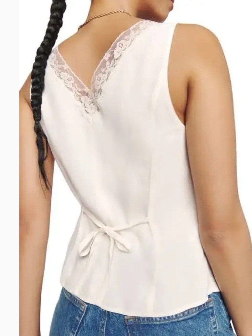 Reformation Cristina Sleeveless Blouse Ivory New - Picture 3 of 15
